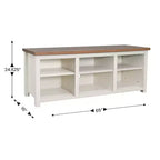 Meuble TV Flash Furniture pour téléviseurs jusqu'à 80 pouces avec 6 compartiments de rangement ouverts en blanc/noyer