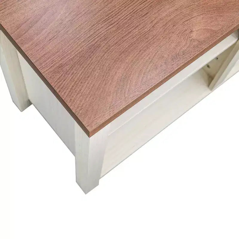 Meuble TV Flash Furniture pour téléviseurs jusqu'à 80 pouces avec 6 compartiments de rangement ouverts en blanc/noyer