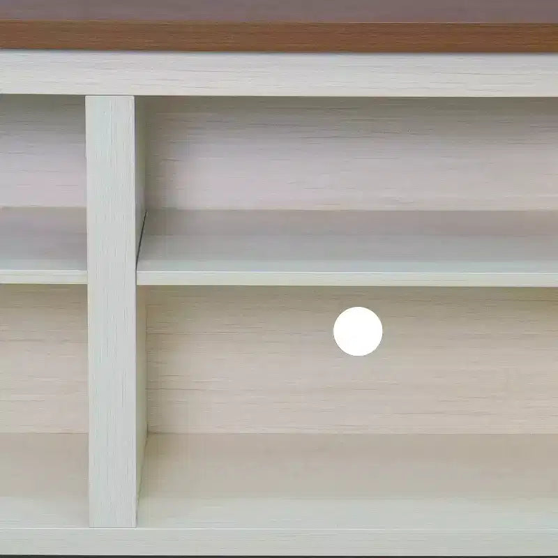 Meuble TV Flash Furniture pour téléviseurs jusqu'à 80 pouces avec 6 compartiments de rangement ouverts en blanc/noyer