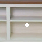 Meuble TV Flash Furniture pour téléviseurs jusqu'à 80 pouces avec 6 compartiments de rangement ouverts en blanc/noyer