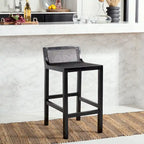 Natural Cane Low Back Counter Stool