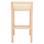 Natural Cane Low Back Counter Stool