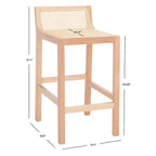 Natural Cane Low Back Counter Stool