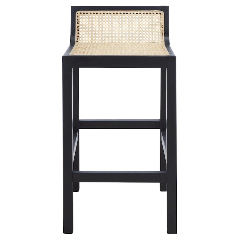Natural Cane Low Back Counter Stool