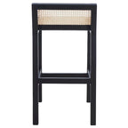 Natural Cane Low Back Counter Stool