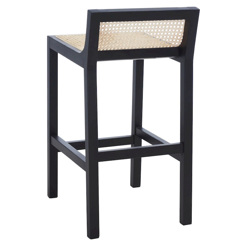 Natural Cane Low Back Counter Stool