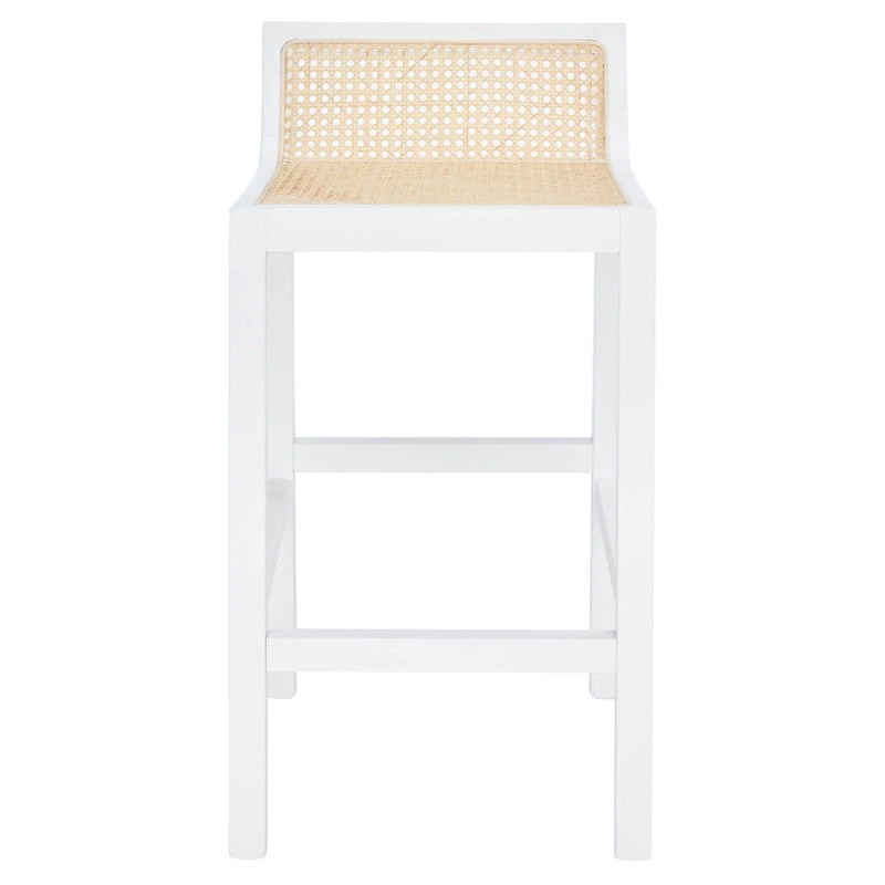 Natural Cane Low Back Counter Stool