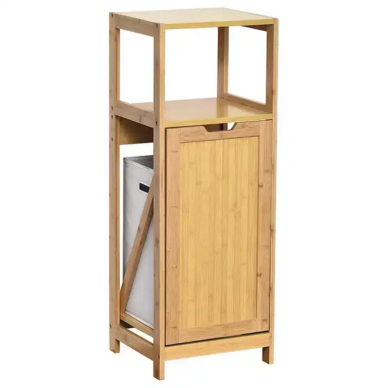 Evideco Meuble à Linge Basculant Panier à Linge Armoire Bambou Marron