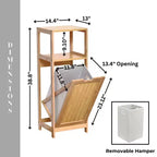 Evideco Meuble à Linge Basculant Panier à Linge Armoire Bambou Marron
