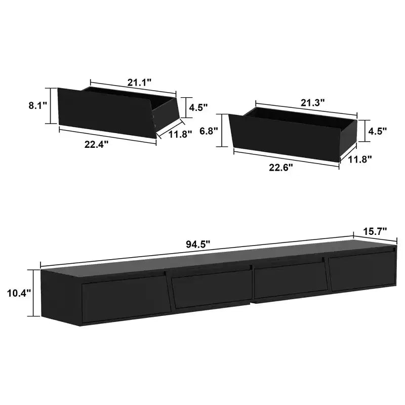 Meuble TV extensible Famapy avec 4 tiroirs de rangement