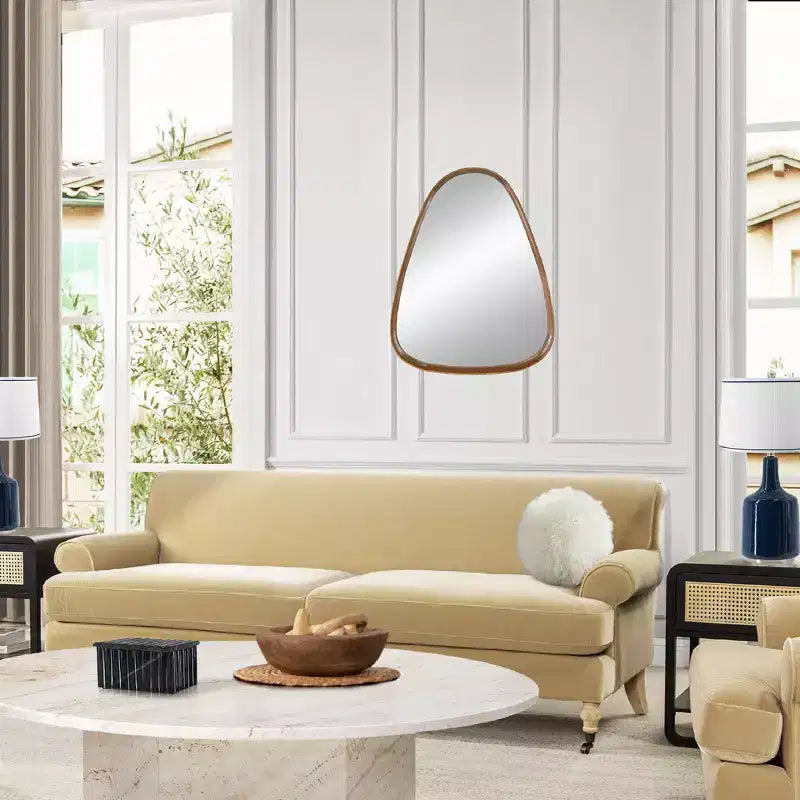 Miroir mural ovale oblong moderne Jennifer Taylor Home Naveen 37.5 avec cadre en bois de pin