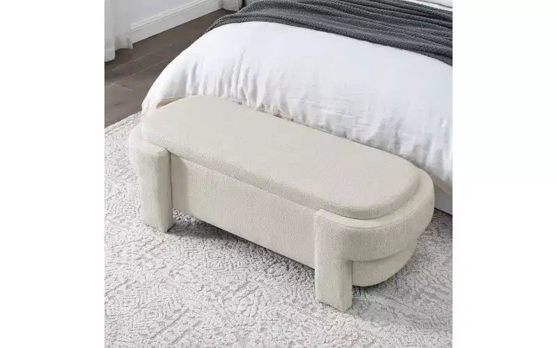 Chenille Upholstered Bench with Large Storage Space for the Living Room, Entryway and Bedroom ( 51.5''x20.5''x17'' )