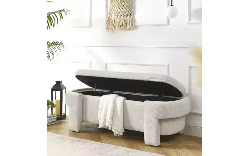 Banc en chenille capitonné avec grand espace de rangement pour le salon, l'entrée et la chambre (51,5''x20,5''x17'')