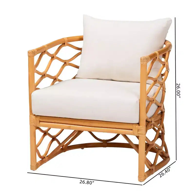 Fauteuil en rotin miel clair bali & pari Acelynn Bohemian