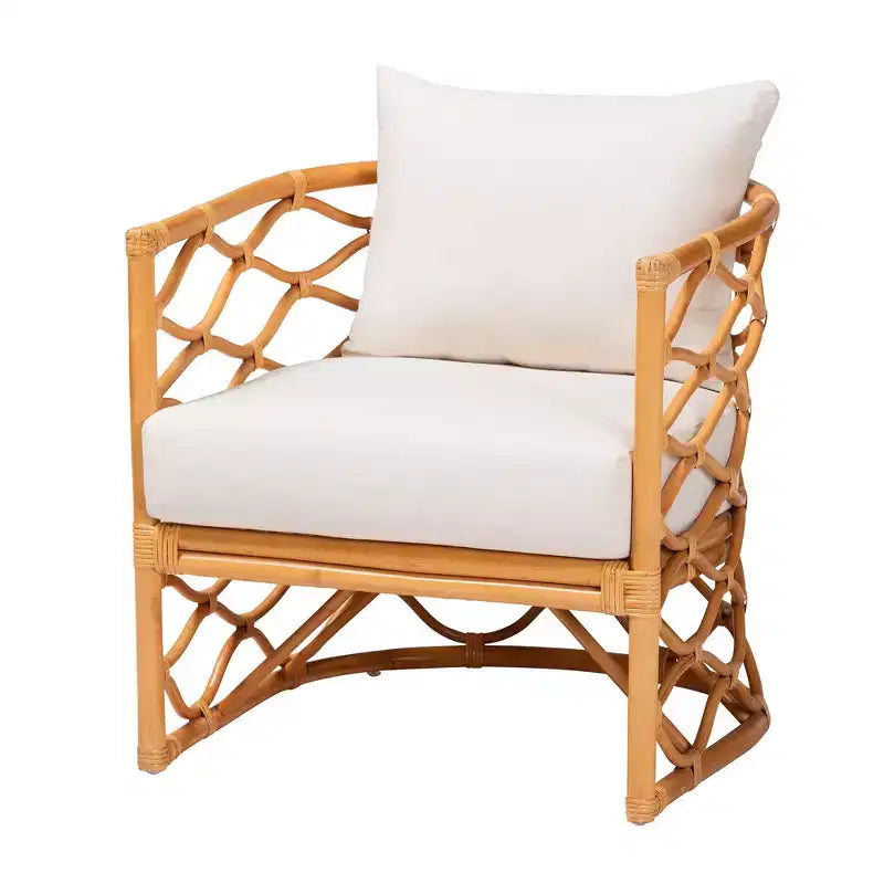 Fauteuil en rotin miel clair bali & pari Acelynn Bohemian
