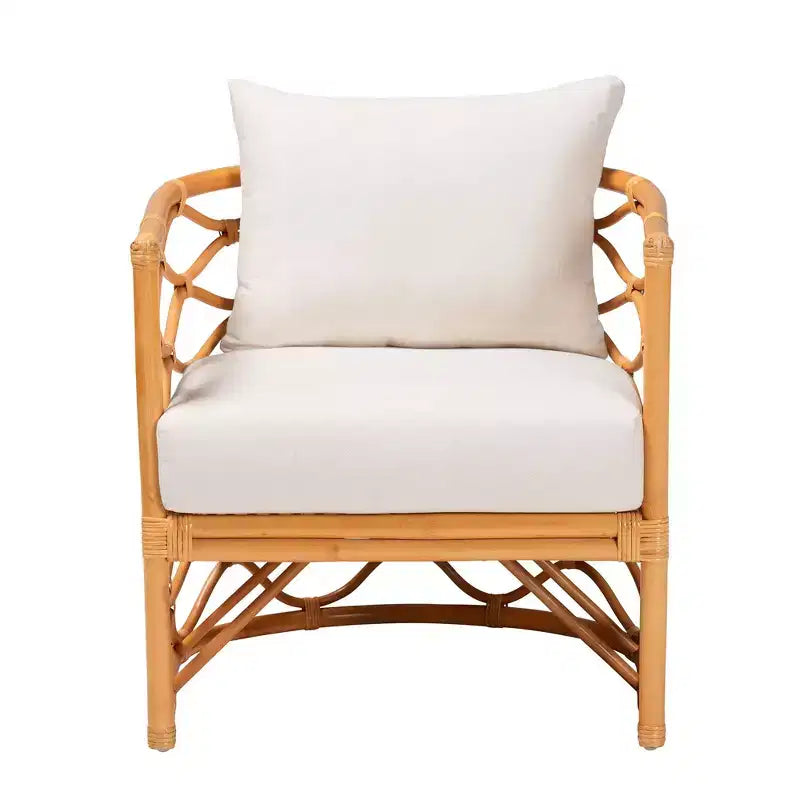 Fauteuil en rotin miel clair bali & pari Acelynn Bohemian