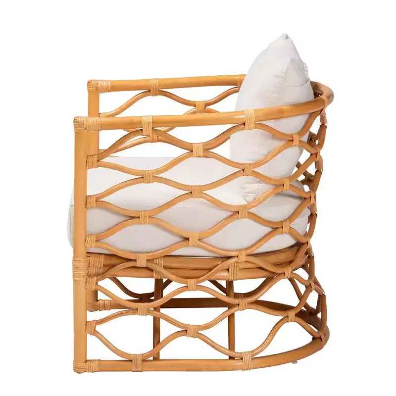 Fauteuil en rotin miel clair bali & pari Acelynn Bohemian