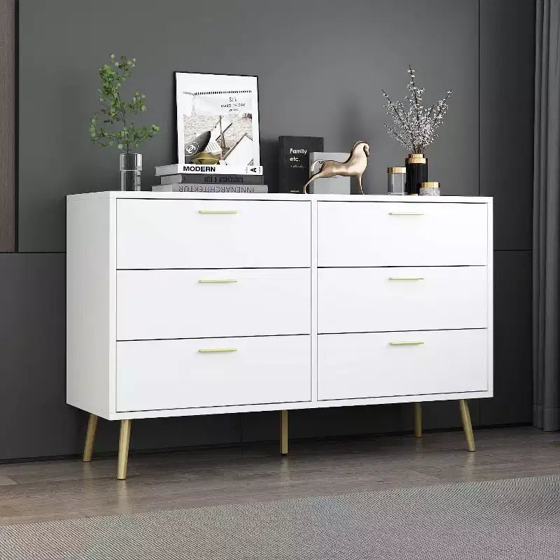 Commode moderne Famapy avec 6 tiroirs, unité de rangement élégante, pour la chambre et le salon