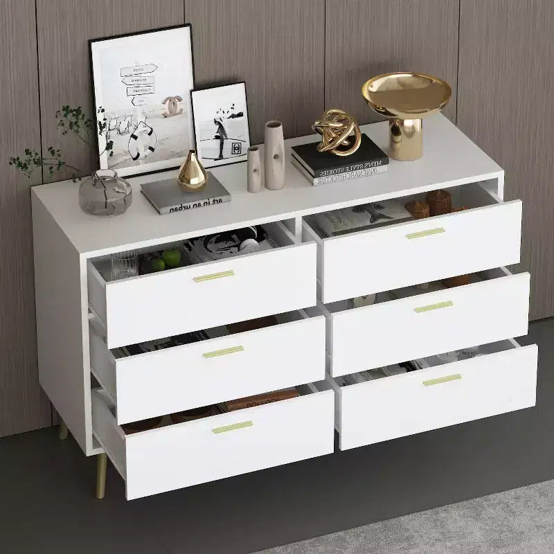 Commode moderne Famapy avec 6 tiroirs, unité de rangement élégante, pour la chambre et le salon