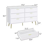 Commode moderne Famapy avec 6 tiroirs, unité de rangement élégante, pour la chambre et le salon