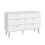 Commode moderne Famapy avec 6 tiroirs, unité de rangement élégante, pour la chambre et le salon