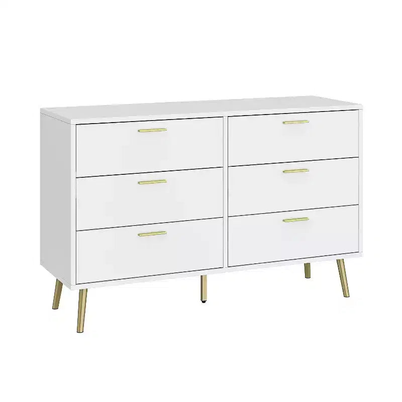 Commode moderne Famapy avec 6 tiroirs, unité de rangement élégante, pour la chambre et le salon