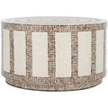 Keary Round Coffee Table - White/Gold - Safavieh