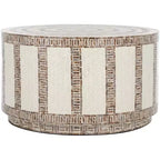 Keary Round Coffee Table - White/Gold - Safavieh