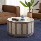 Table basse ronde Keary - Blanc/Or - Safavieh