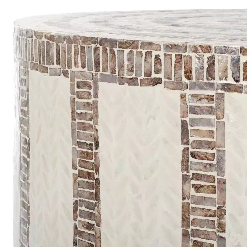 Table basse ronde Keary - Blanc/Or - Safavieh