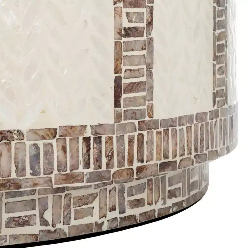 Table basse ronde Keary - Blanc/Or - Safavieh