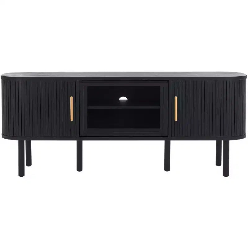 Tealla 2 Tambour & 1 Glass Lift Door Media Stand - MED9635 - Safavieh