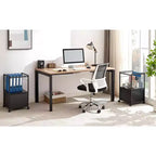 Meuble de classement VECELO avec 1 tiroir, meuble de bureau mobile roulant avec rangement ouvert compatible A4, cadre en métal