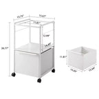 Meuble de classement VECELO avec 1 tiroir, meuble de bureau mobile roulant avec rangement ouvert compatible A4, cadre en métal