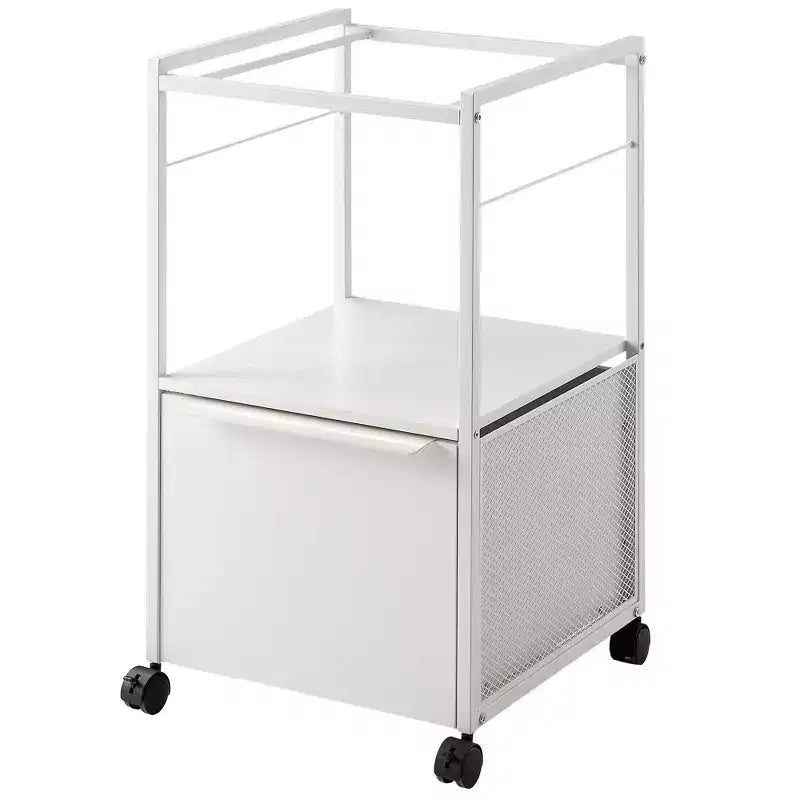 Meuble de classement VECELO avec 1 tiroir, meuble de bureau mobile roulant avec rangement ouvert compatible A4, cadre en métal