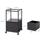 Meuble de classement VECELO avec 1 tiroir, meuble de bureau mobile roulant avec rangement ouvert compatible A4, cadre en métal