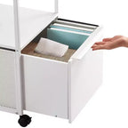 Meuble de classement VECELO avec 1 tiroir, meuble de bureau mobile roulant avec rangement ouvert compatible A4, cadre en métal