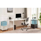 Meuble de classement VECELO avec 1 tiroir, meuble de bureau mobile roulant avec rangement ouvert compatible A4, cadre en métal