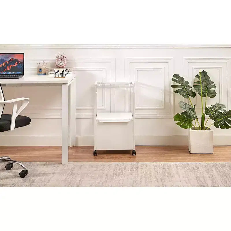 Meuble de classement VECELO avec 1 tiroir, meuble de bureau mobile roulant avec rangement ouvert compatible A4, cadre en métal
