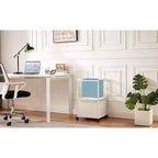 Meuble de classement VECELO avec 1 tiroir, meuble de bureau mobile roulant avec rangement ouvert compatible A4, cadre en métal
