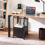 Meuble de classement VECELO avec 1 tiroir, meuble de bureau mobile roulant avec rangement ouvert compatible A4, cadre en métal