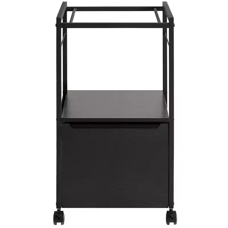 Meuble de classement VECELO avec 1 tiroir, meuble de bureau mobile roulant avec rangement ouvert compatible A4, cadre en métal
