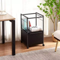 VECELO File Cabinet with 1-Drawer, Rolling Mobile Office Cabinet with Open Storage fits A4 Size, Metal Frame
