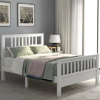 Queen Size Bed Frame, Wooden Platform Bed with Under Bed Storage, Twin Bed Frames with Headboard and Footboard, No Box Spring Needed