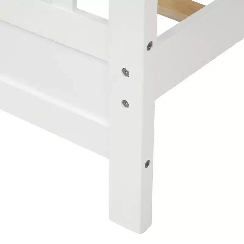 Cadre de lit double, Lit plateforme en bois avec rangement sous le lit, Cadres de lit jumeaux avec tête et pied de lit, Pas besoin de sommier tapissier