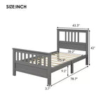 Cadre de lit double, Lit plateforme en bois avec rangement sous le lit, Cadres de lit jumeaux avec tête et pied de lit, Pas besoin de sommier tapissier