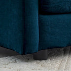 4 - Piece Upholstered Sectional Sofa with Ottoman Blue
