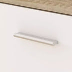 Îlot de cuisine Famapy en chêne blanc avec 2 portes et 1 tiroir