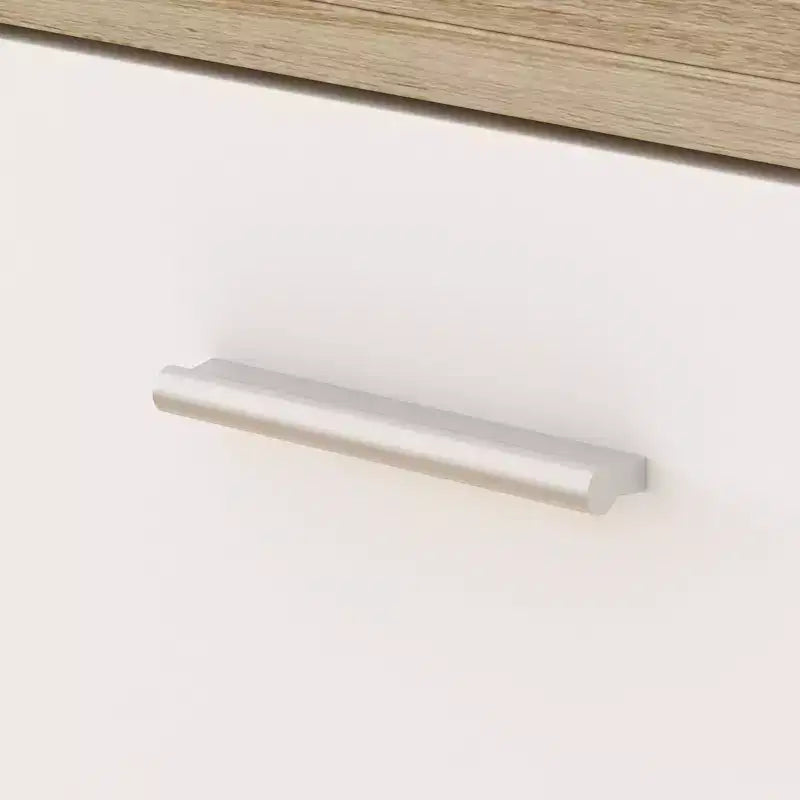Îlot de cuisine Famapy en chêne blanc avec 2 portes et 1 tiroir
