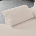 L-Shaped linen sectional sofa with right chaise(left-facing chaise),Beige